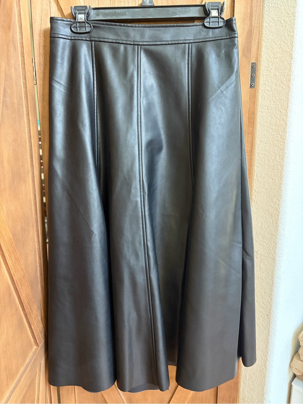 Banana Republic Black Faux Leather A-Line Skirt
